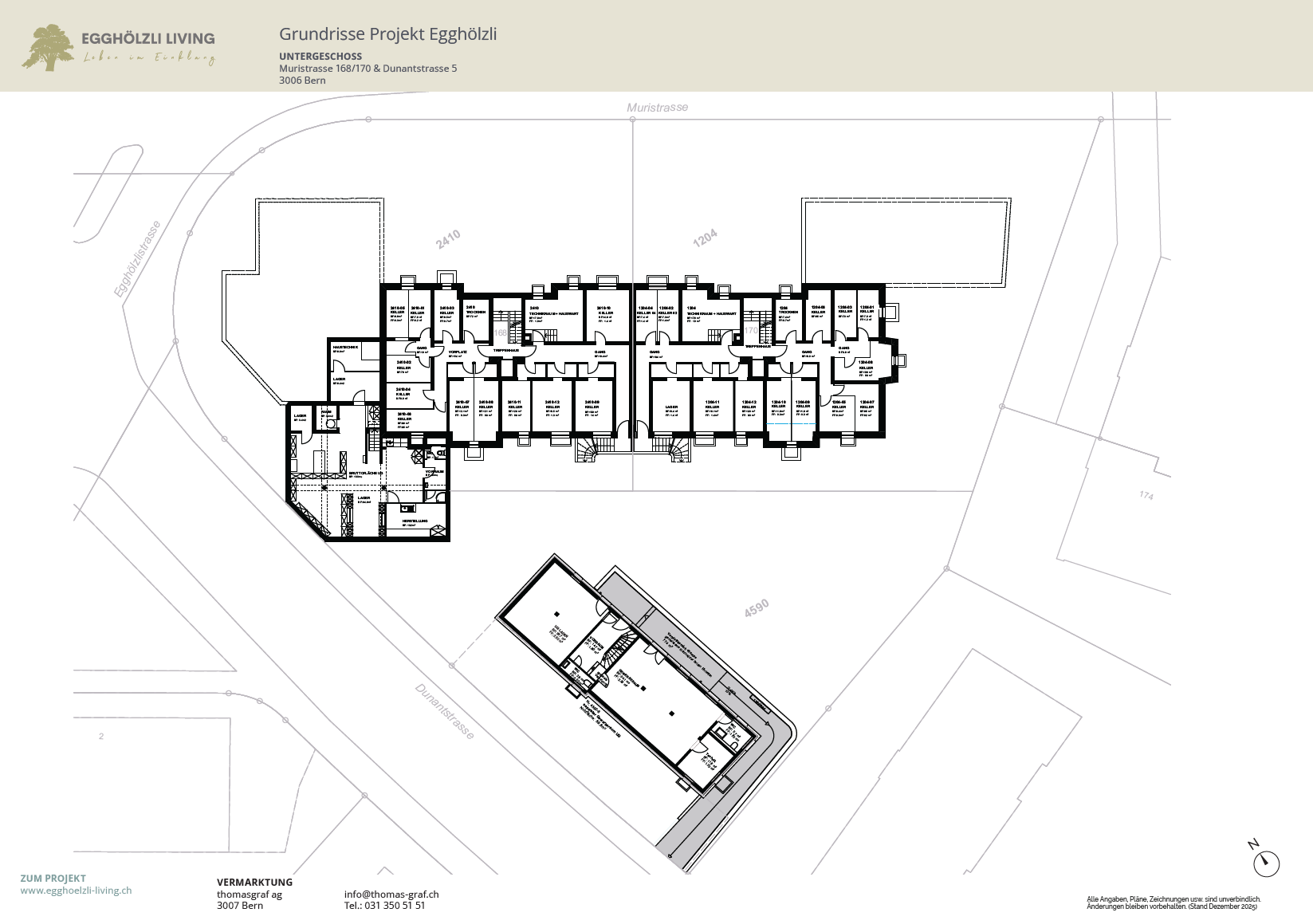 Umgebungsplan Plan zur Darstellung der Lage des Projekts Egghölzli Living mit Erschliessung, Umgebung und wichtigen Bezugspunkten.